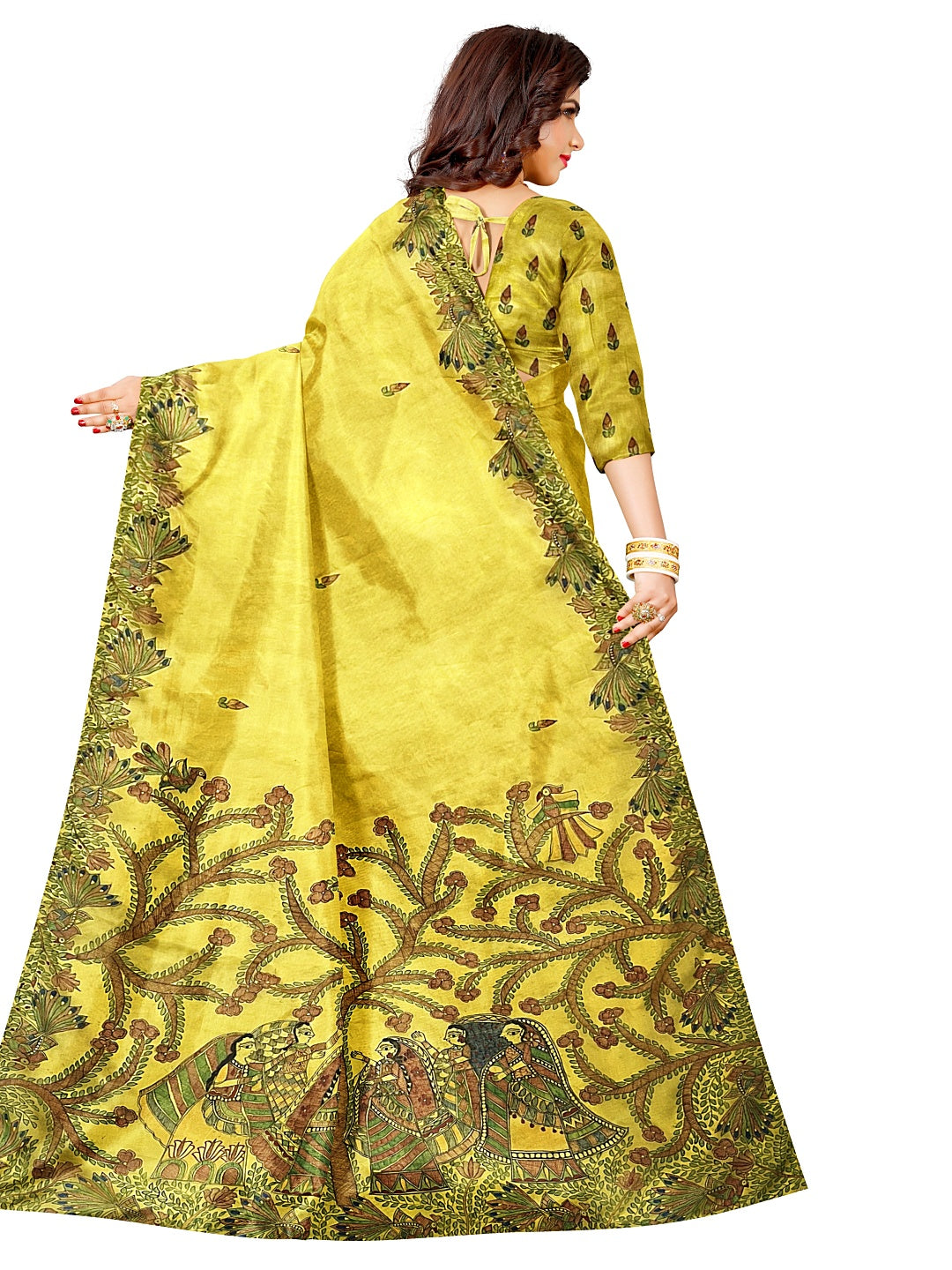 Hand-Painted Madhubani Mayur Saree